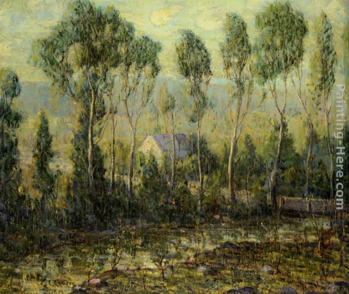 House by a Stream painting - Ernest Lawson House by a Stream art painting